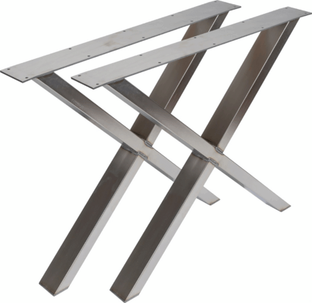 Understel til plankebord Nielsen Design Oscar krydsstel i pulverlakeret metal H71,5ÃL75,5 cm rustfrit stål